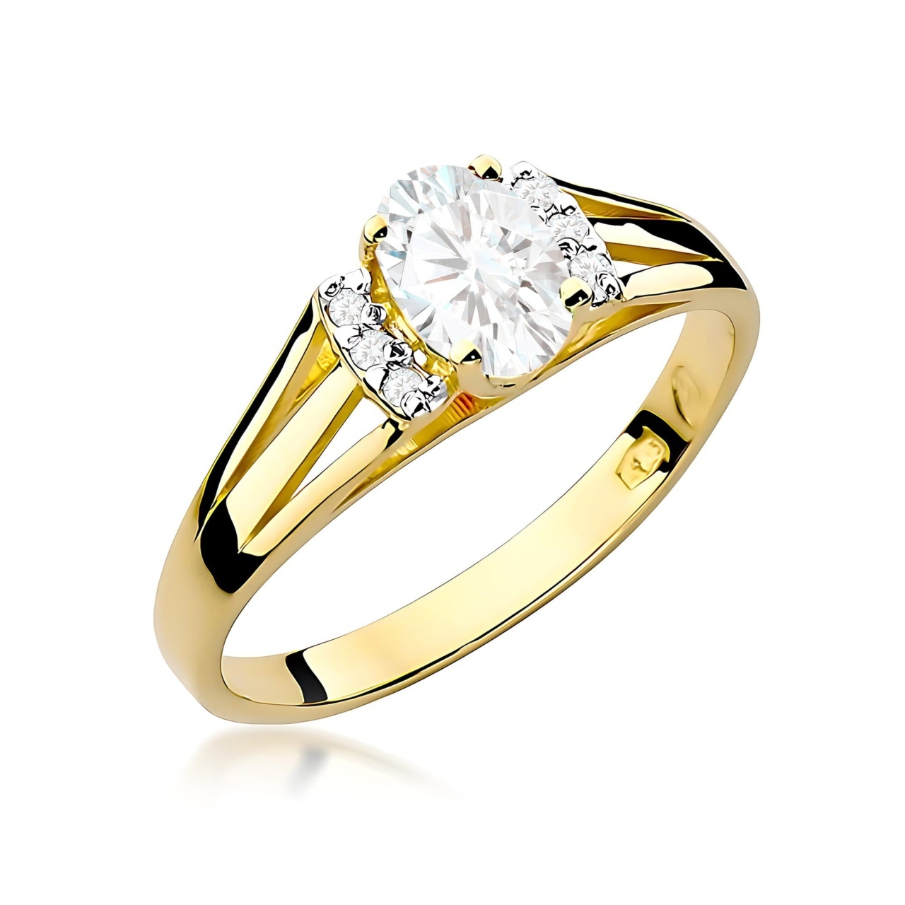 Inel Aur 9K cu Diamante de Laborator 0.45 ct (Varianta: Galben)