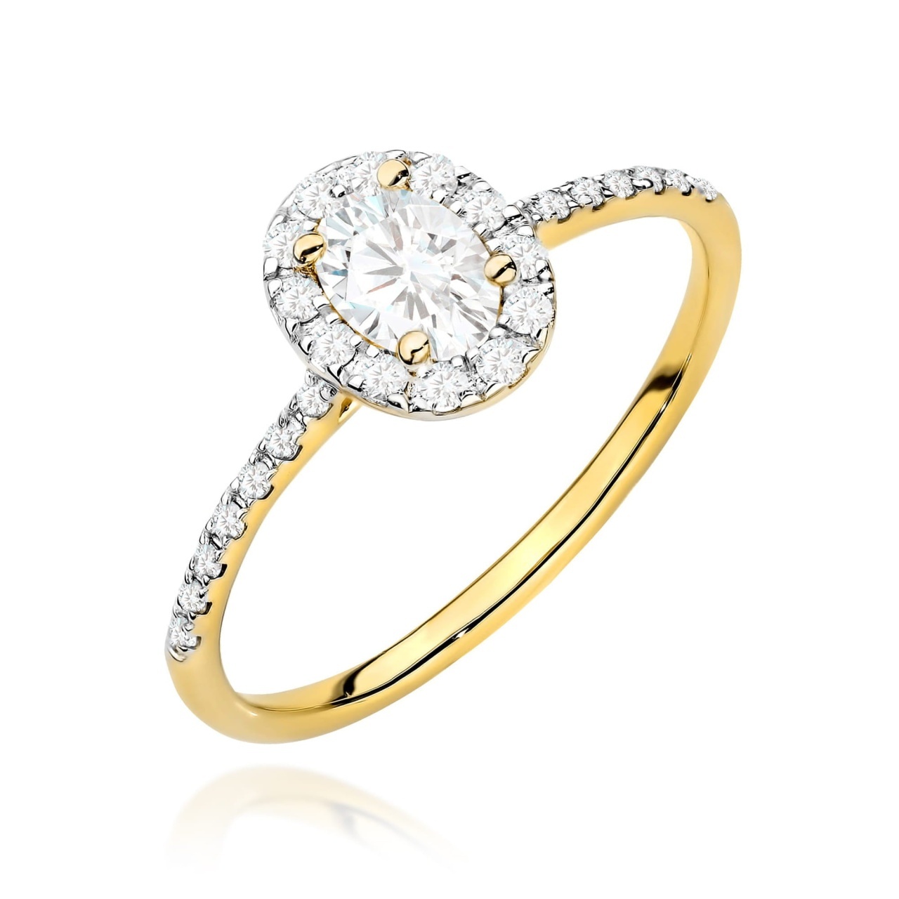 Inel Aur 9K cu Diamante de Laborator 0.47 ct (Varianta: Galben)