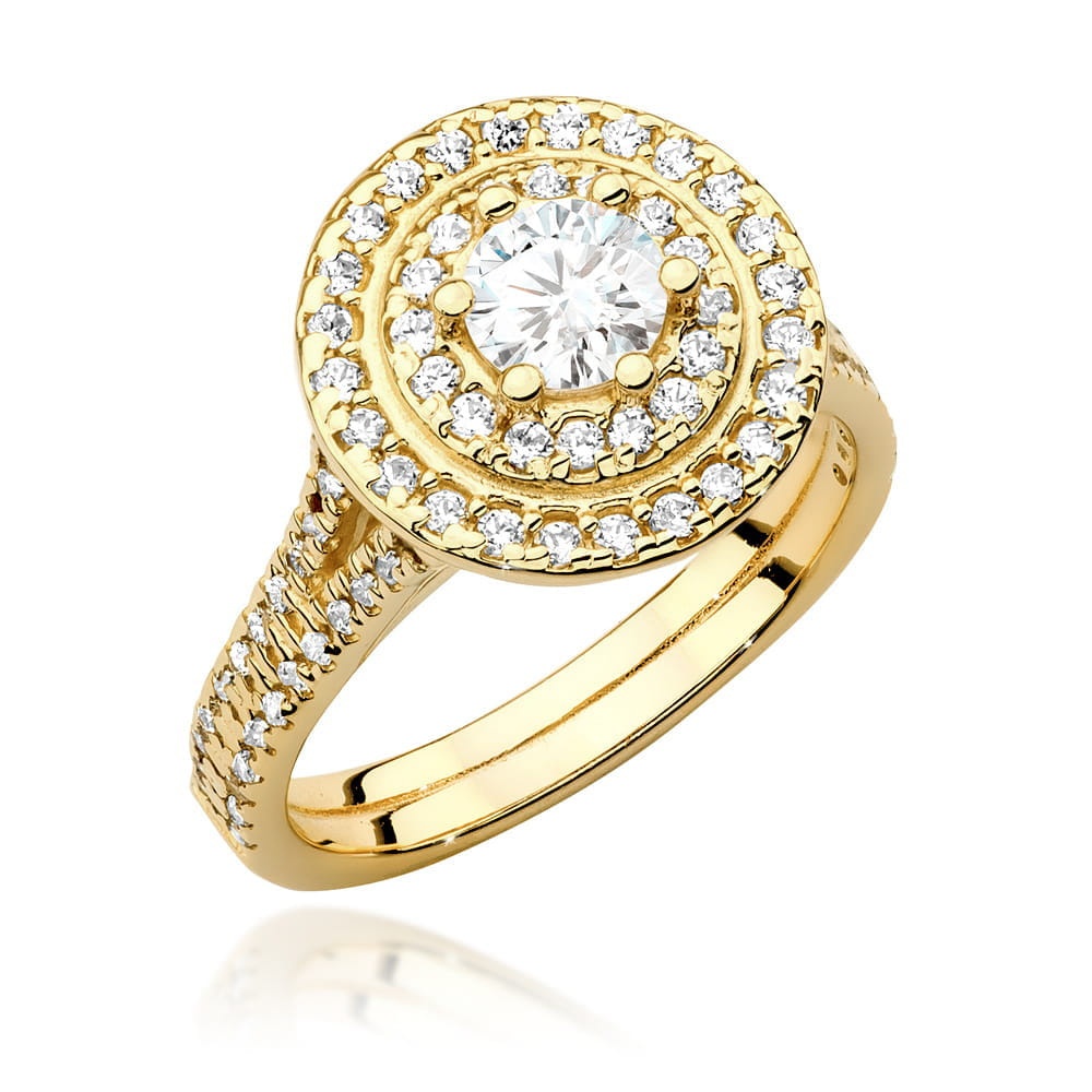 Inel Aur 9K cu Diamante de Laborator 1.11 ct (Varianta: Galben)