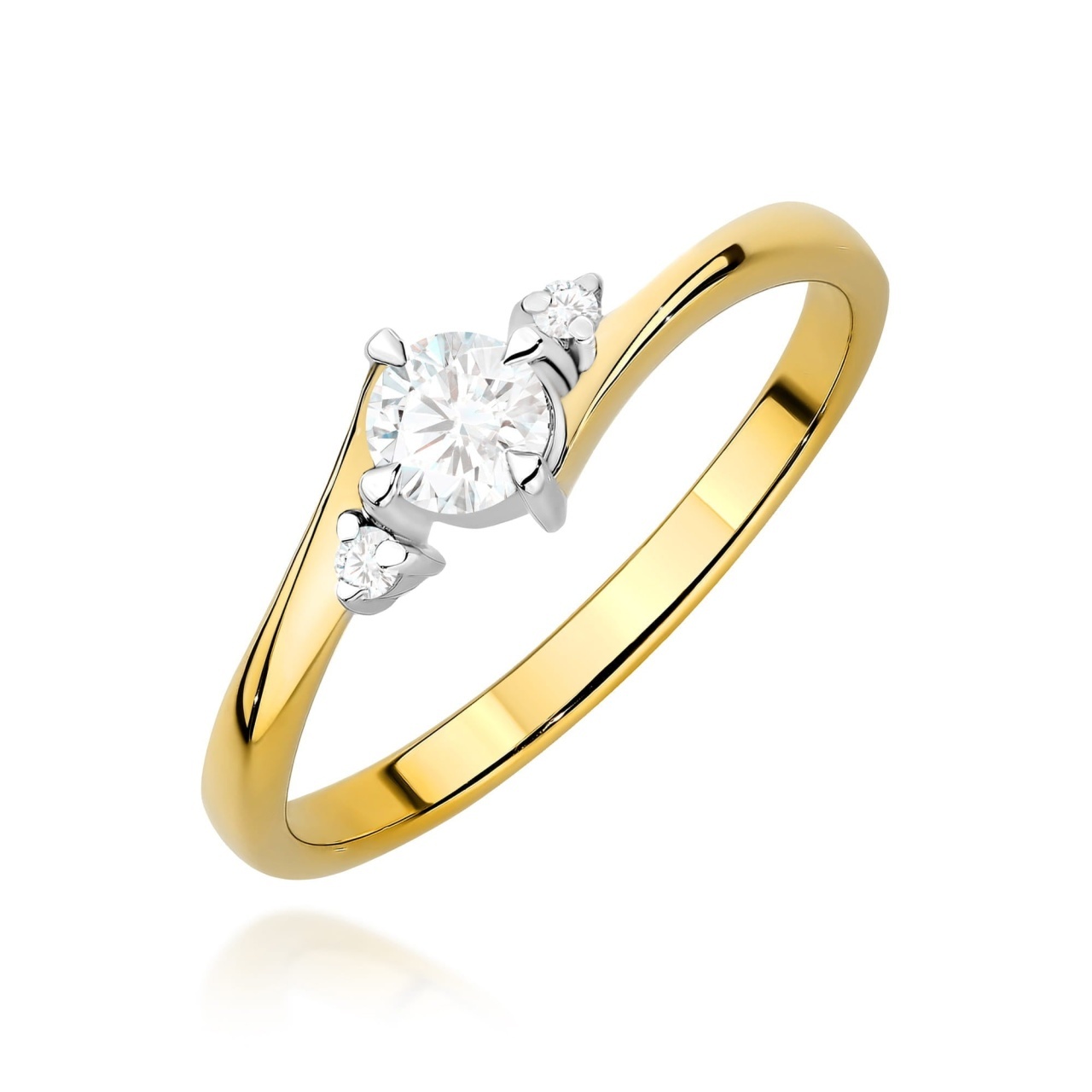 Inel Aur 9K cu Diamante Naturale 0.27 ct (Varianta: Galben)