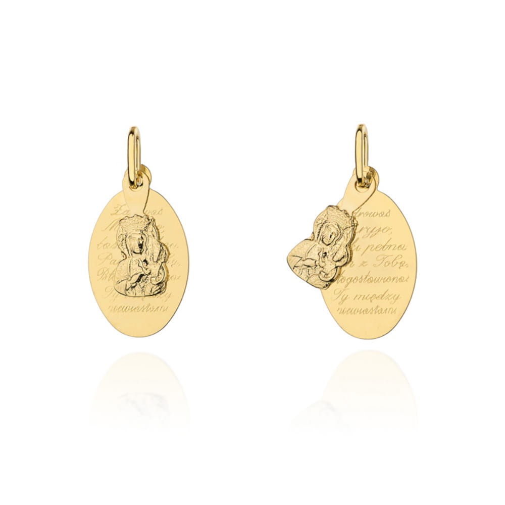 Medalion Aur 14k cu Maica Sfanta si Rugaciune (Greutate: 1.05)
