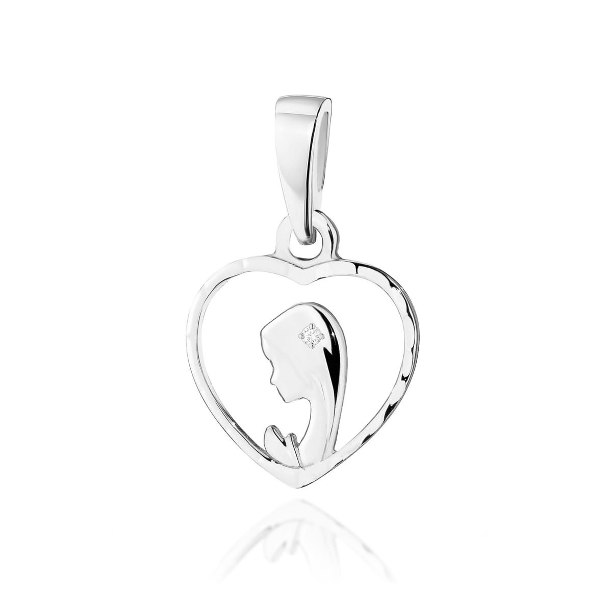 Pandantiv Aur 14K cu Diamant Natural 0.01 ct (Varianta: Galben)