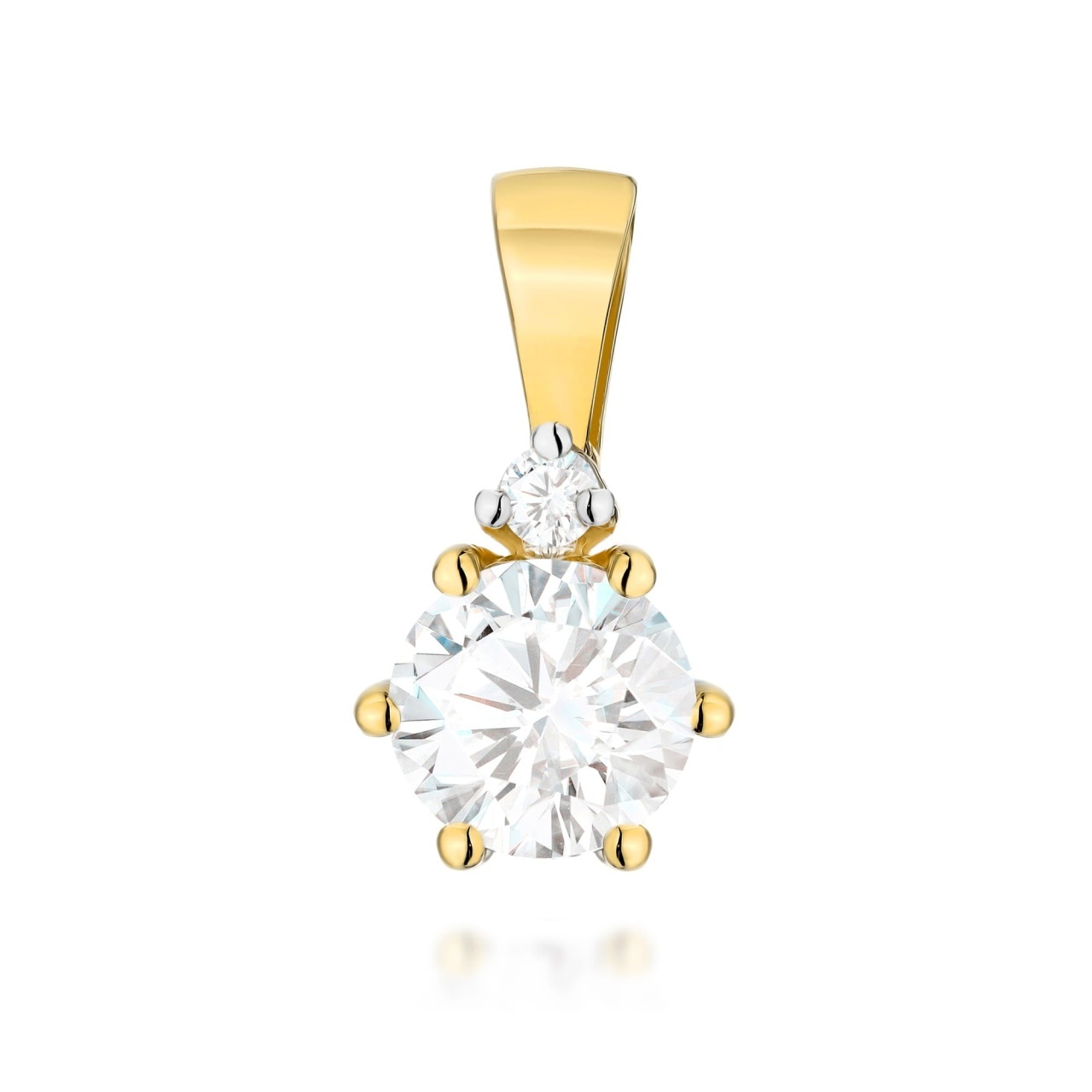 Pandantiv Aur 14K cu Diamante de Laborator 0.51 ct (Varianta: Galben)