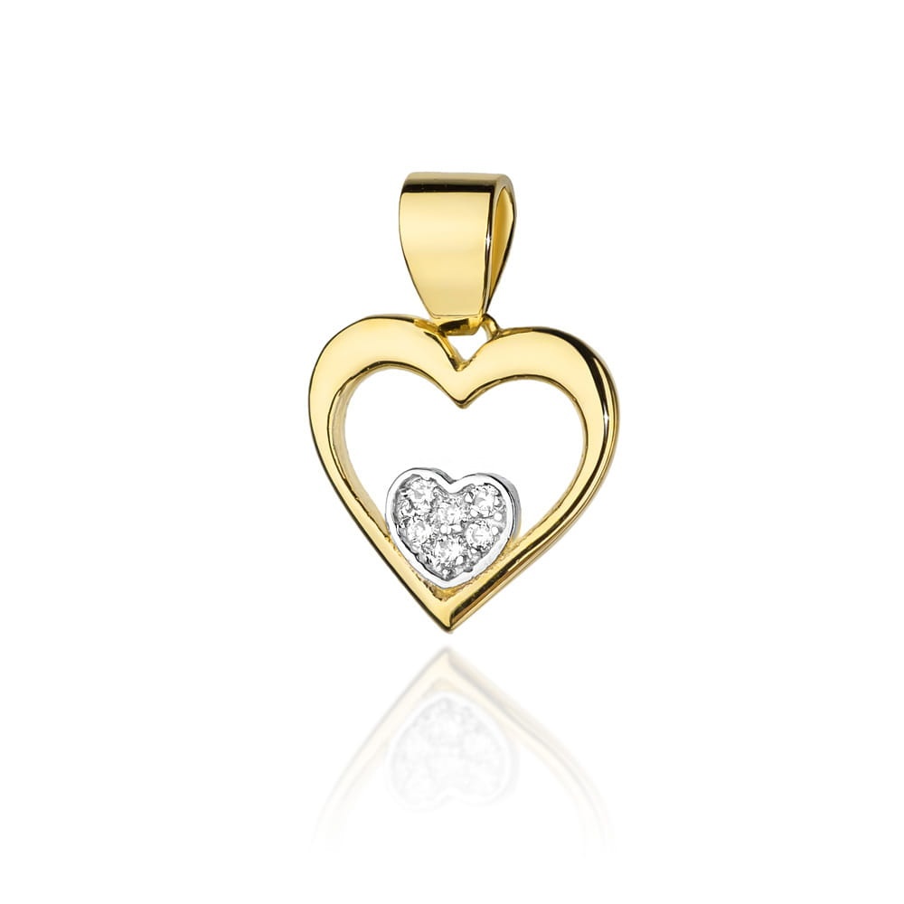 Pandantiv Aur 14K cu Diamante Naturale 0.05 ct (Varianta: Galben)
