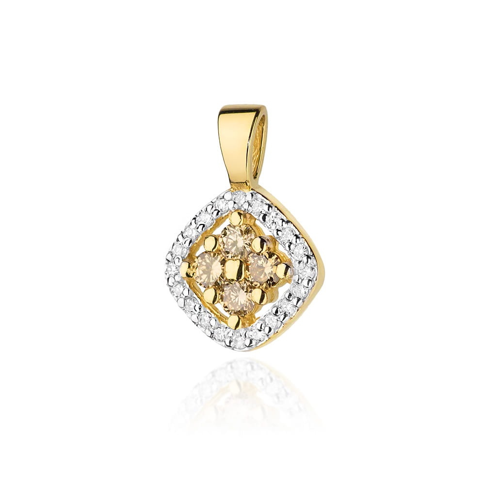 Pandantiv Aur 14K cu Diamante Naturale 0.30 ct (Varianta: Galben)