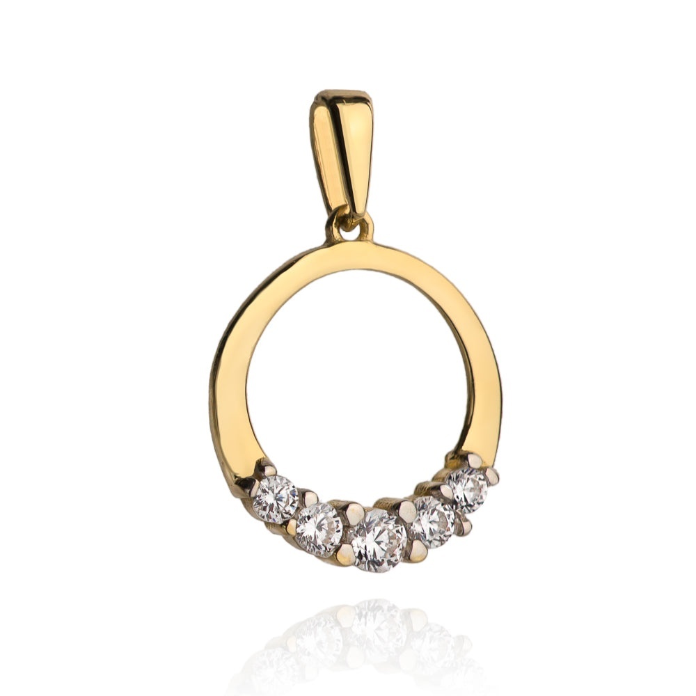 Pandantiv Aur 14k cu Zirconii Albe (Greutate: 0.94)