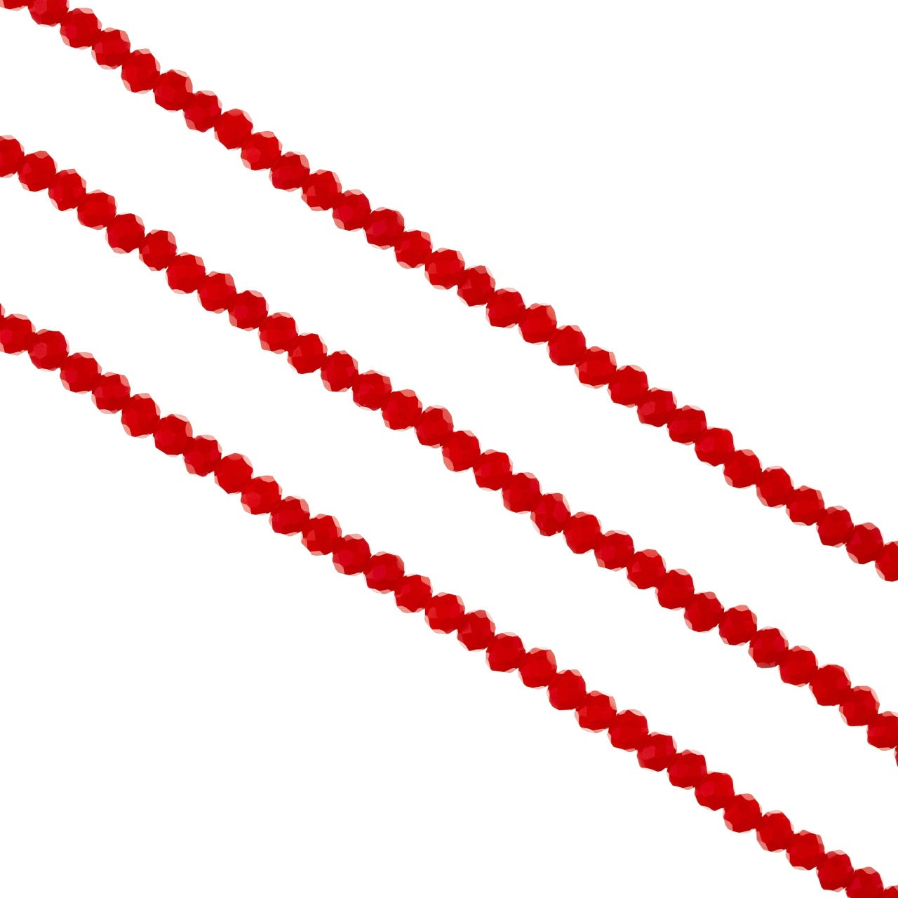 Șirag cristale rondele 3mm - Rosu