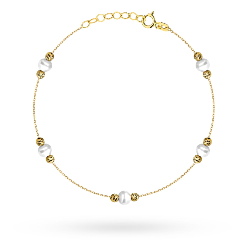 Bratara Aur 14k cu Bilute si Perle (Greutate: 0.98)