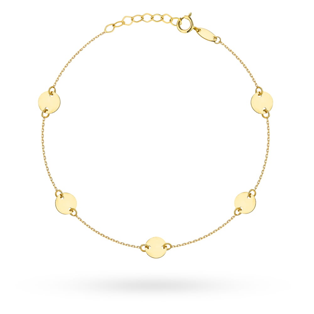 Brățară Aur 14K cu Cercuri Rotunde - Eleganță Simplă (Greutate: 0.84)