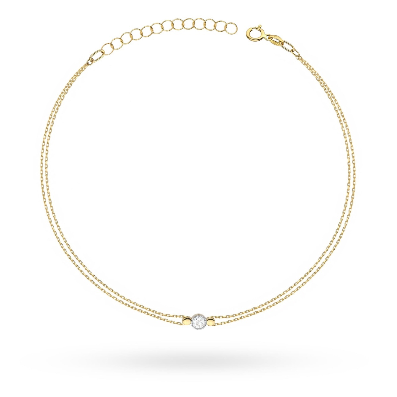 Bratara Aur 14K cu Diamant Natural 0.10 ct (Varianta: Galben)