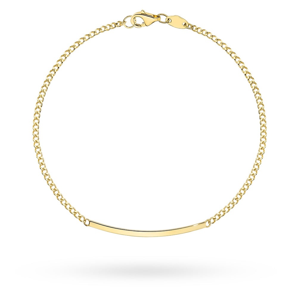 Bratara Aur 14K Cu Model Zale Panzer Si Placuță Delicată (Greutate: 1.61)