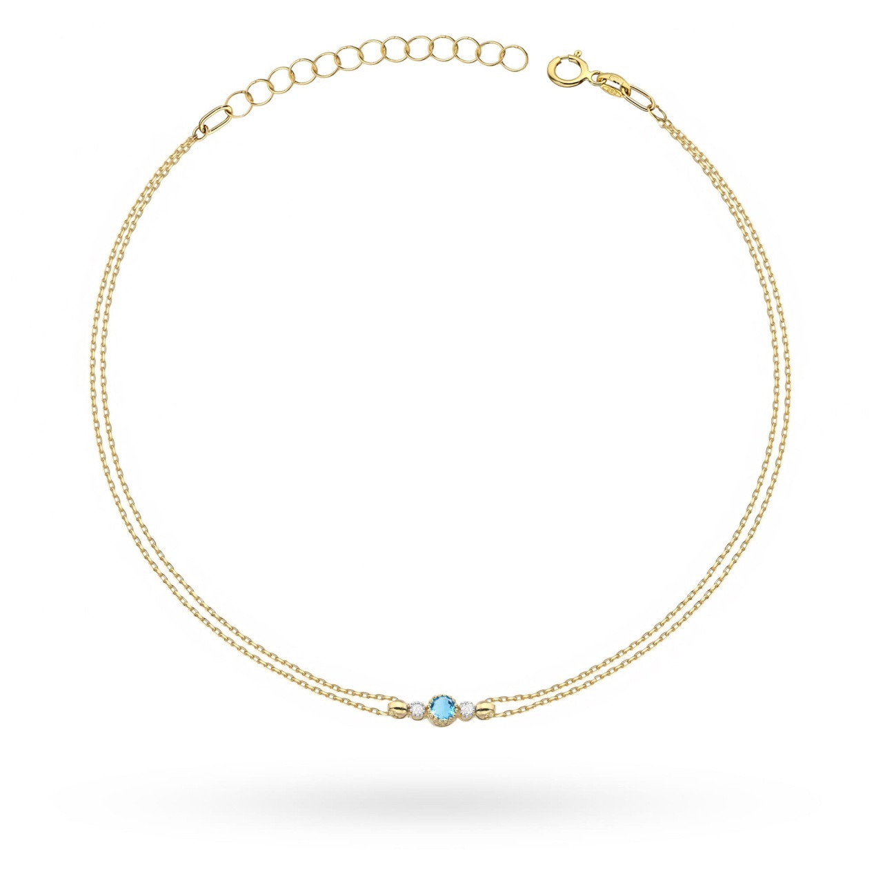 Bratara Aur 14K cu Topaz Swiss 0.15 ct si Diamante Naturale 0.03 ct (Varianta: Roz)