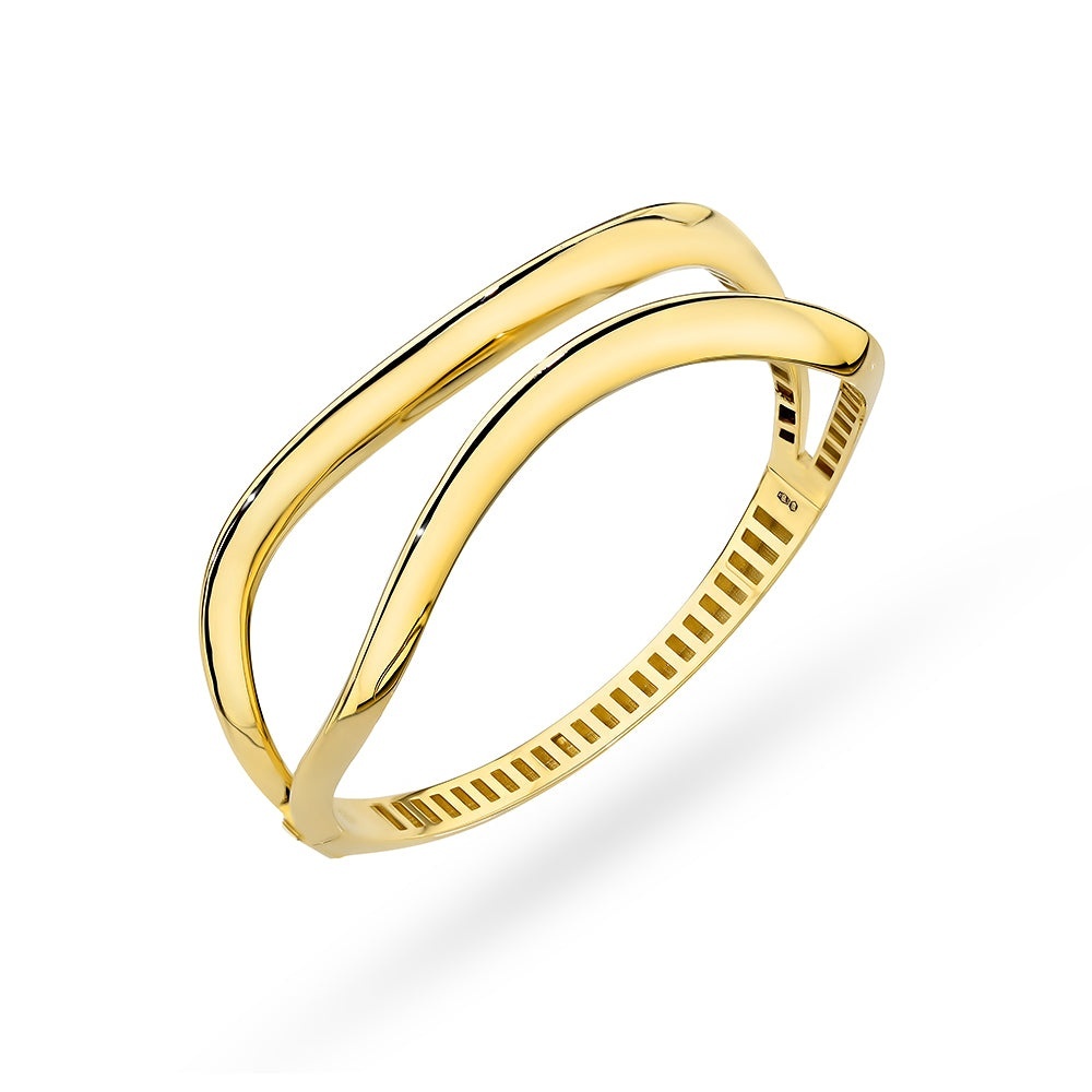Bratara Fixă Aur 14K cu Model (Greutate: 19.98)