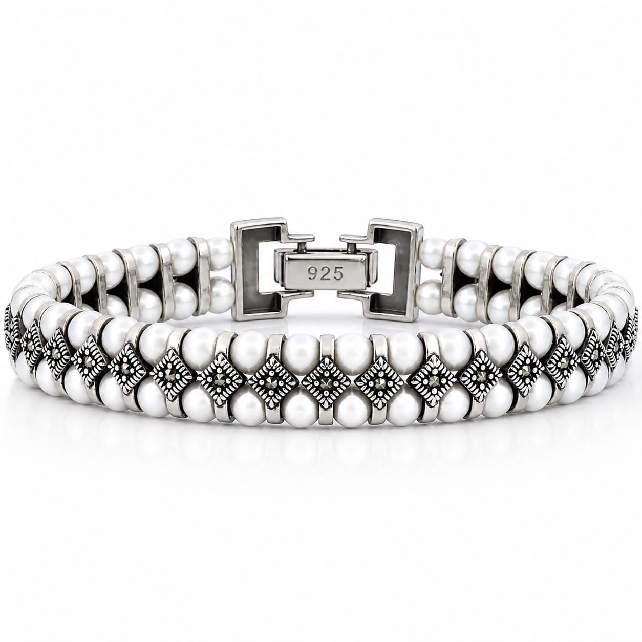 Bratara Vintage Pearls din Argint 925 (Lungimea Bratarii: 19cm)