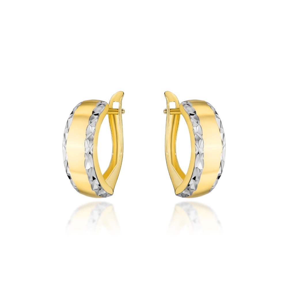 Cercei Aur 14k cu Creole si Model Neted (Greutate: 1.66)