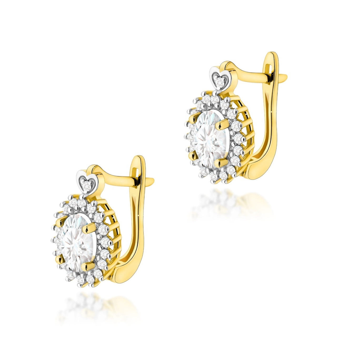 Cercei Aur 14K cu Diamante de Laborator 0.59 ct (Varianta: Galben)