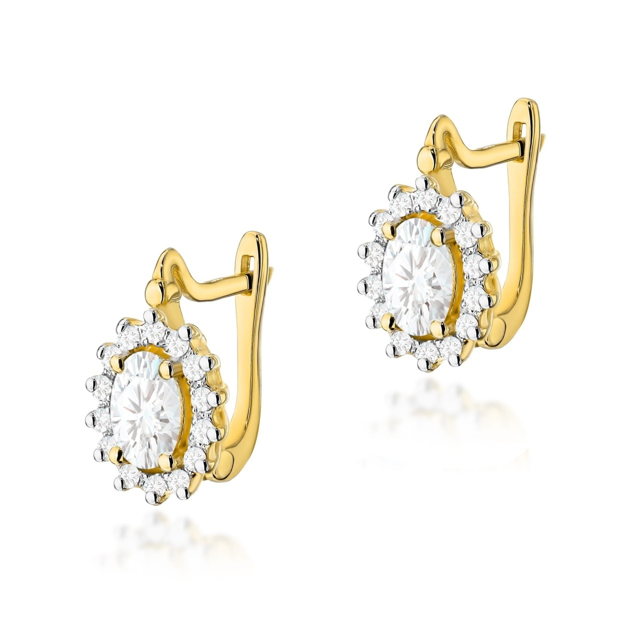 Cercei Aur 14K cu Diamante de Laborator 0.64 ct (Varianta: Galben)
