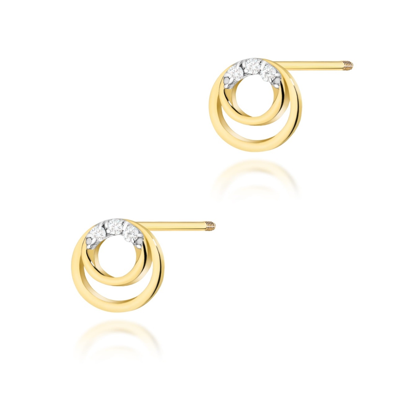 Cercei Aur 14K cu Diamante Naturale 0.03 ct Filet cu Protectie (Varianta: Galben)