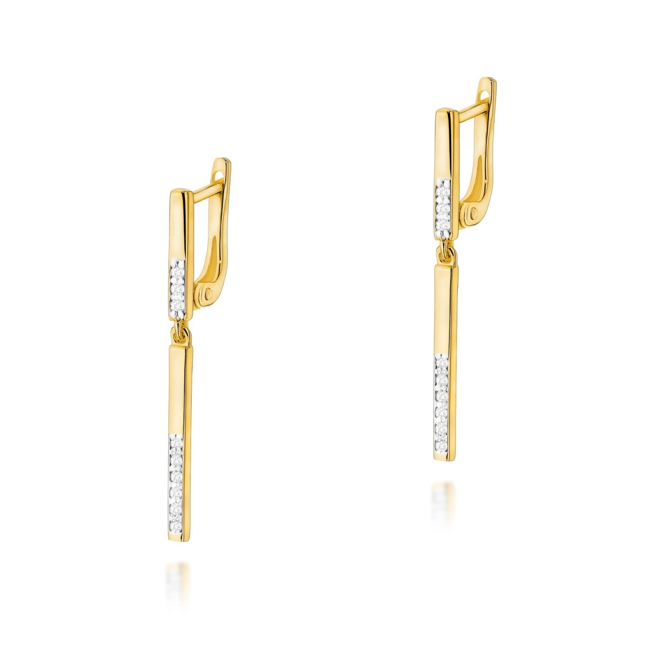 Cercei Aur 14K cu Diamante Naturale 0.09 ct (Varianta: Galben)