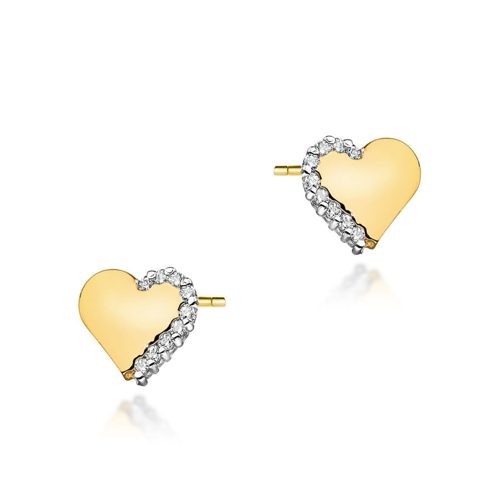 Cercei Aur 14K cu Diamante Naturale 0.10 ct (Varianta: Galben)