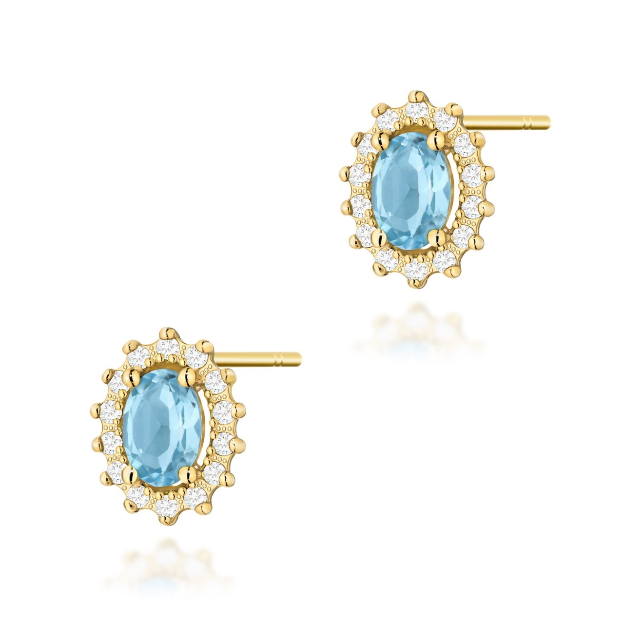 Cercei Aur 14K cu Topaz Swiss 0.50 ct si Diamante Naturale 0.24 ct (Varianta: Galben)