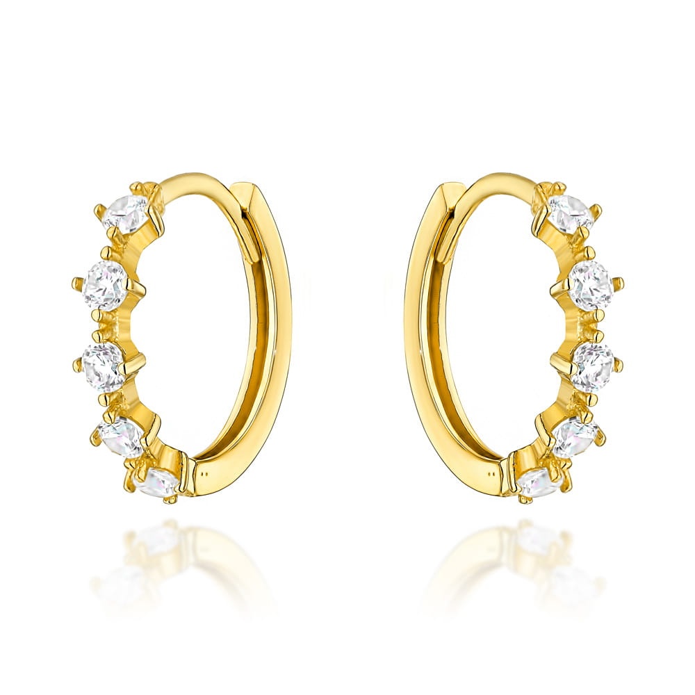 Cercei Aur 14k cu Zirconii Albe (Greutate: 1.25)