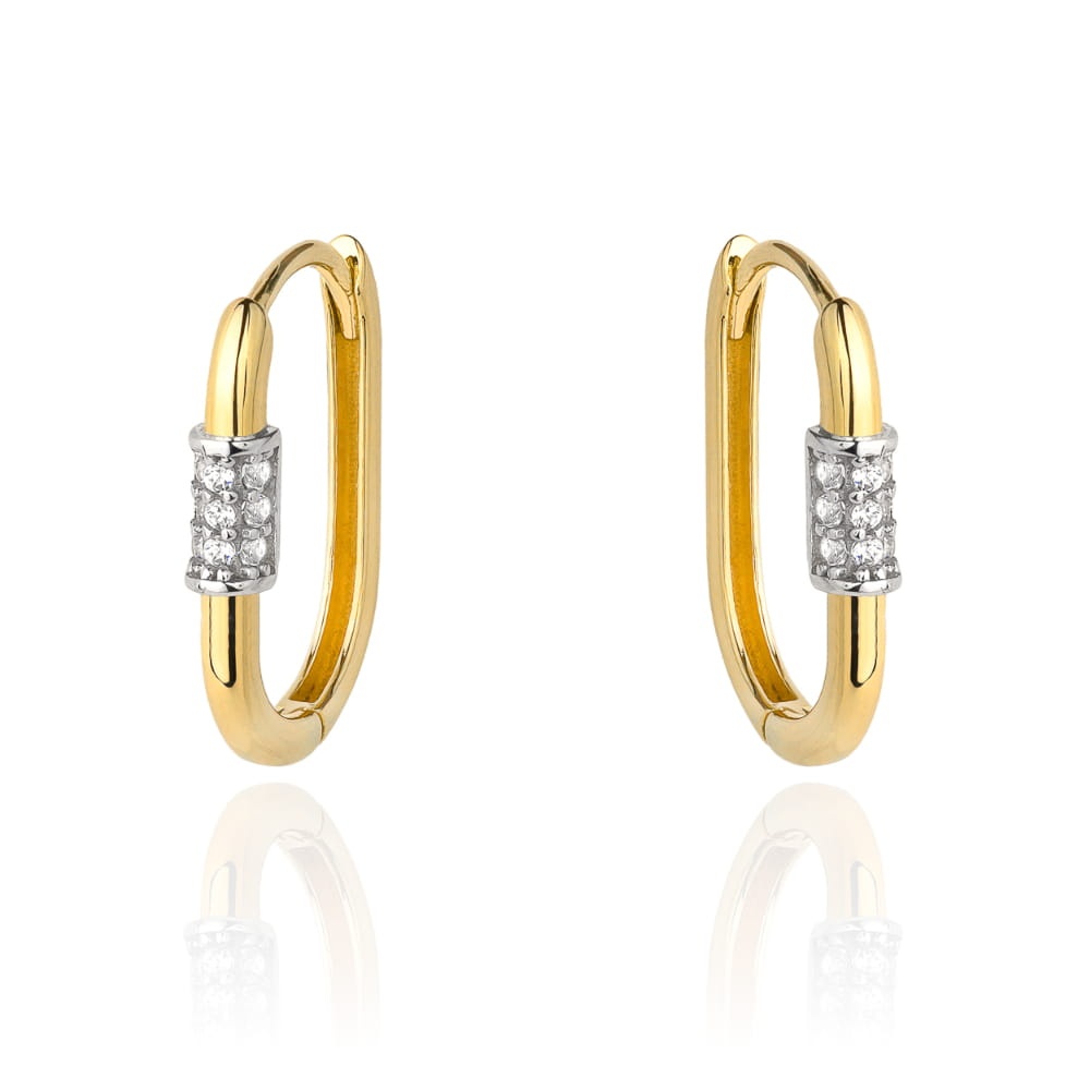 Cercei Aur 14K Rotunzi cu Zirconiu - Eleganță Subliniată (Greutate: 1.29)