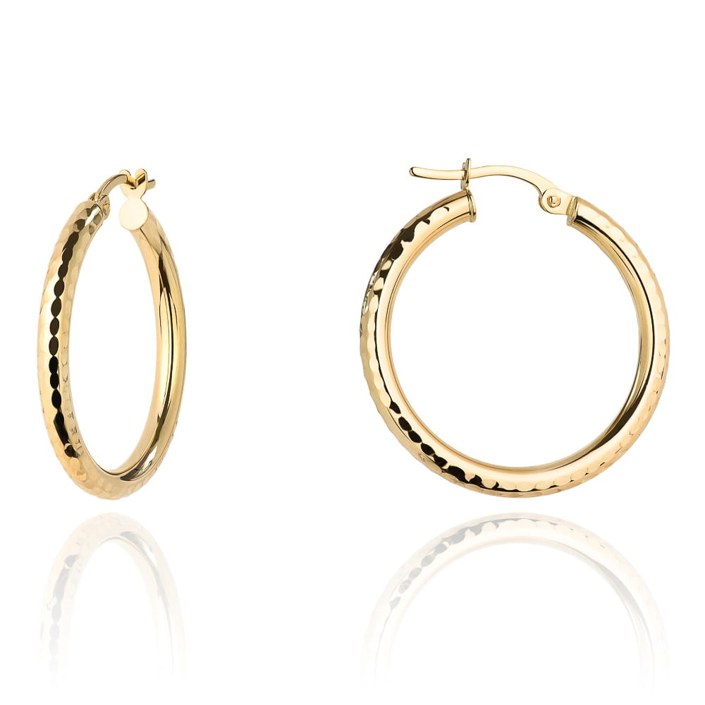 Cercei Aur Galben 14K Model Rotund cu Închidere Engleză (Greutate: 1.46)