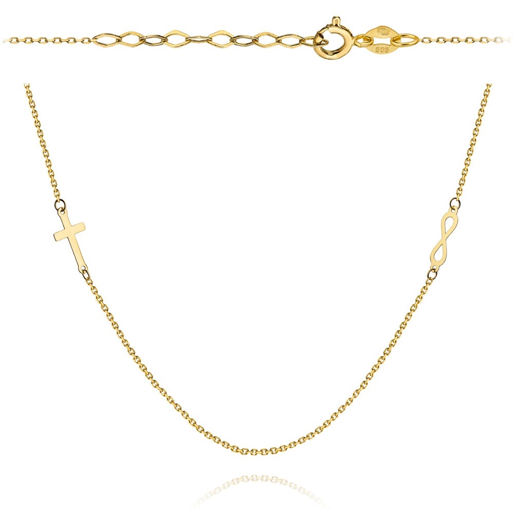 Colier Aur 14k cu Cruce si Infinit (Greutate: 1.15)