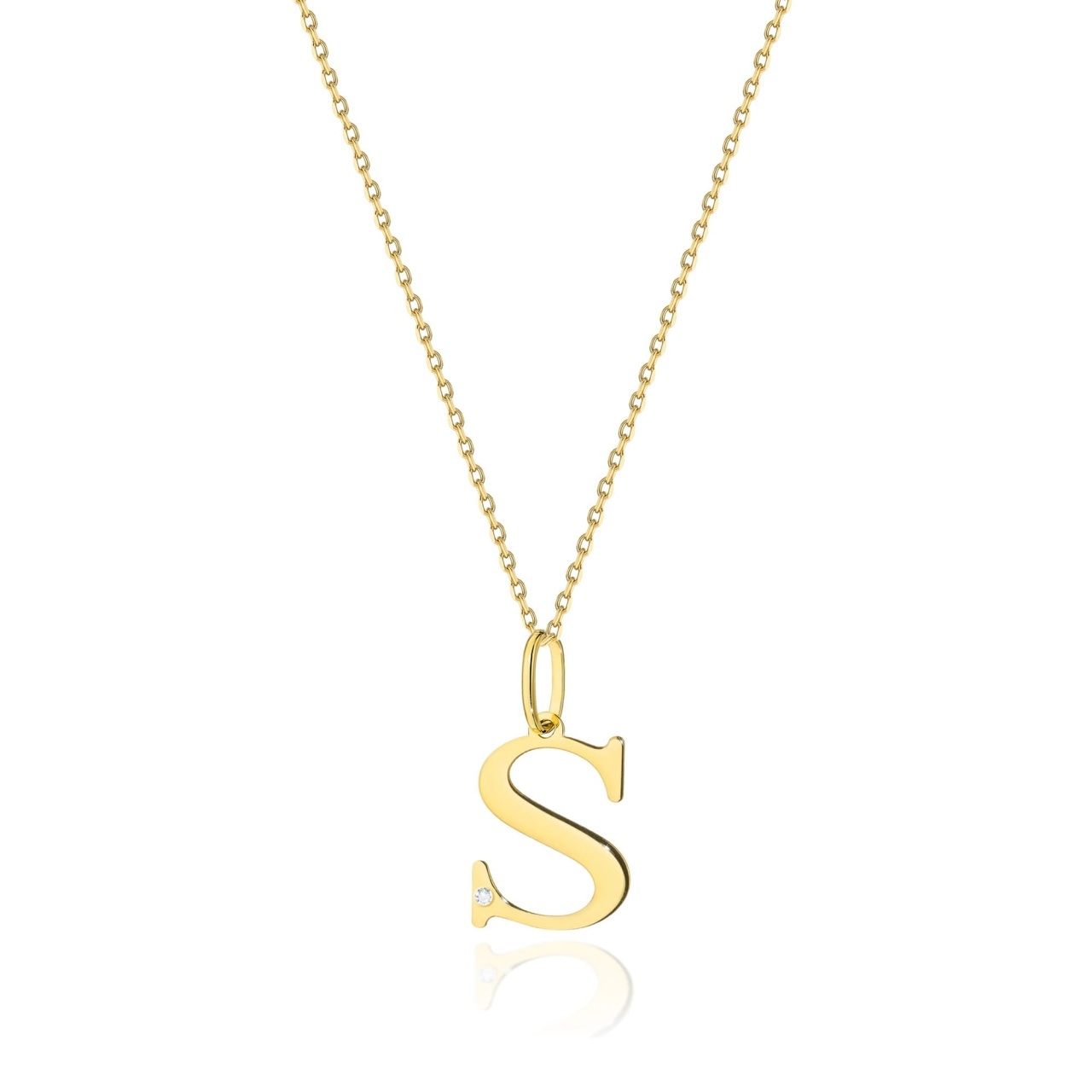 Colier Aur 14K cu Diamant Natural 0.01 ct (Varianta: Galben)