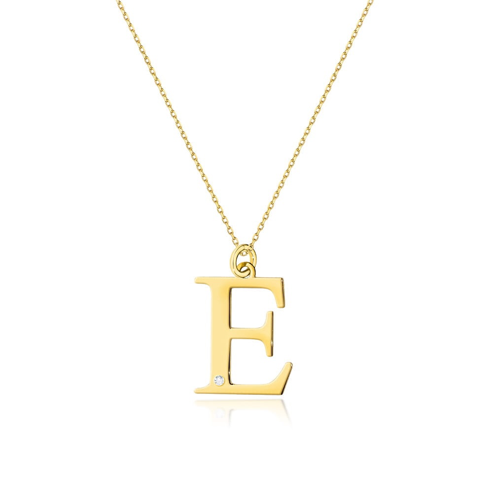 Colier Aur 14K cu Diamant Natural 0.01 ct (Varianta: Galben)