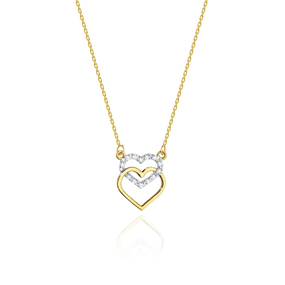 Colier Aur 14K cu Diamante Naturale 0.06 ct (Varianta: Galben)