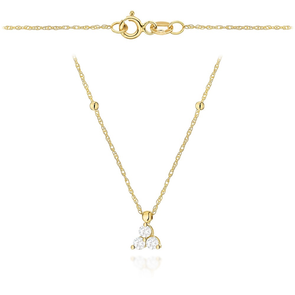 Colier Aur 14K cu Zirconii și Bile Netede (Greutate: 0.89)
