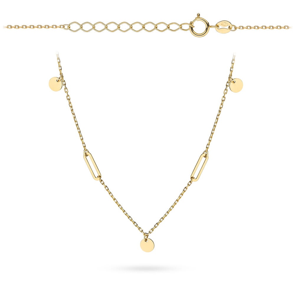Colier cu Banuti si Placute- Aur 14k (Greutate: 1.75)