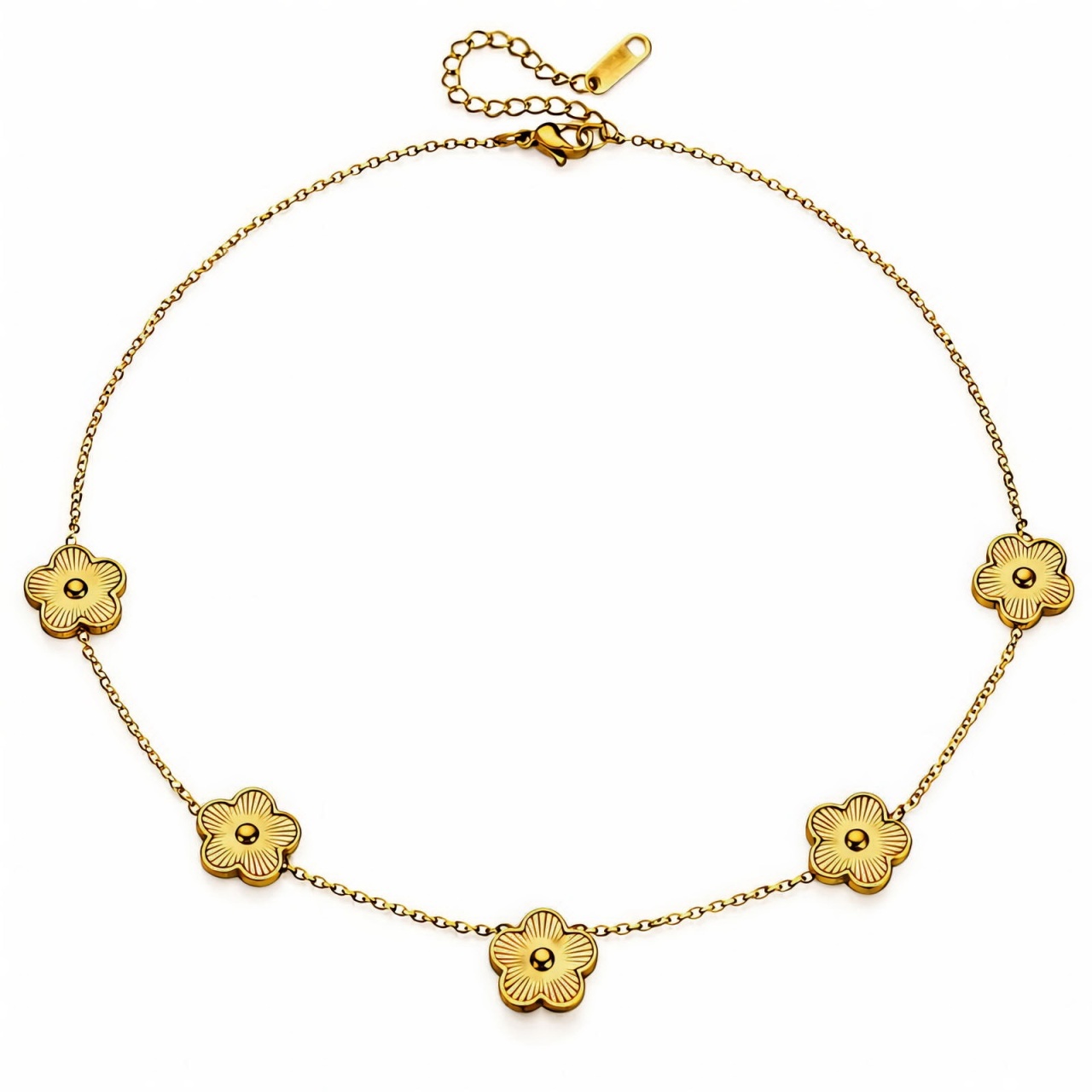 Colier Flower Slash din Inox placat cu Aur