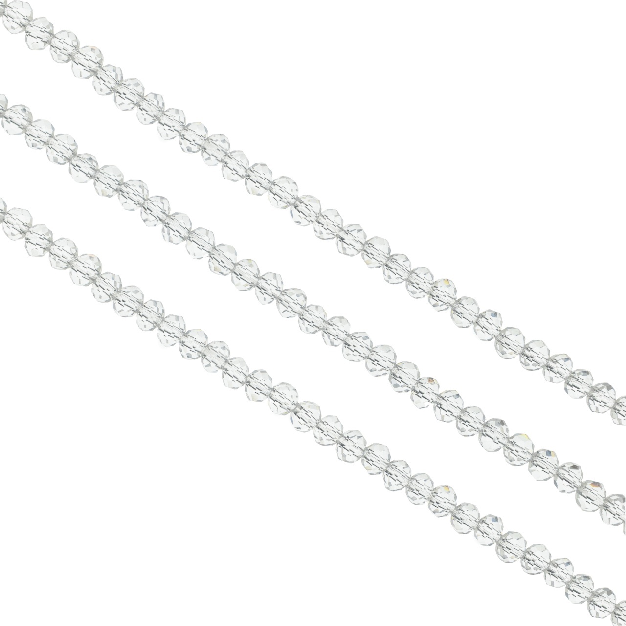 Cristale rondele fațetate de 4 mm - șirag aprox 130 bucăți - alb crystal transparent