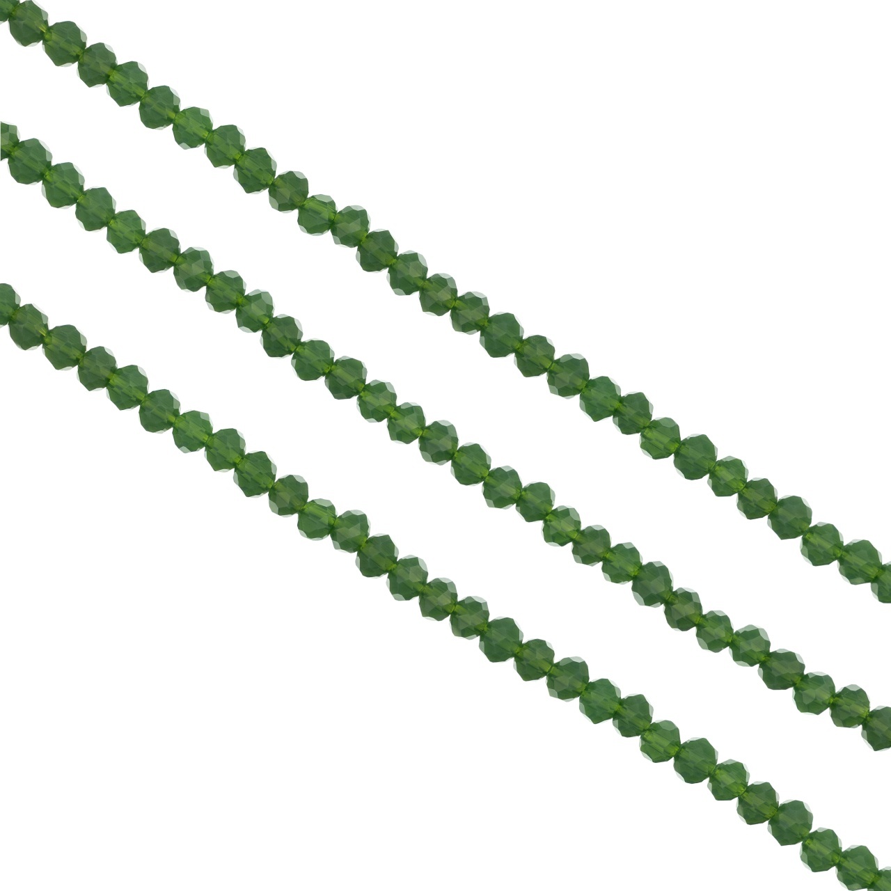 Cristale rondele fațetate de 4 mm - șirag aprox 130 bucăți - verde army