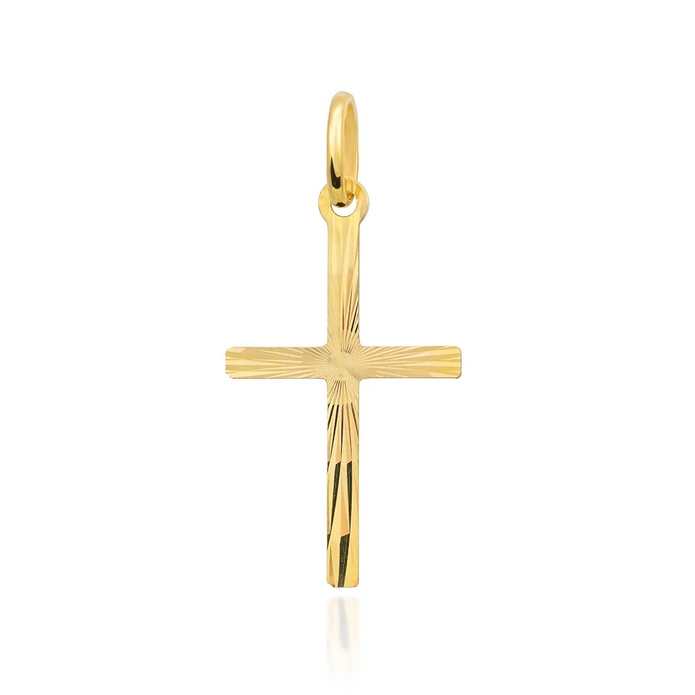 Cruciuliță Aur 14K Diamentată Pe O Singură Parte (Greutate: 0.30)