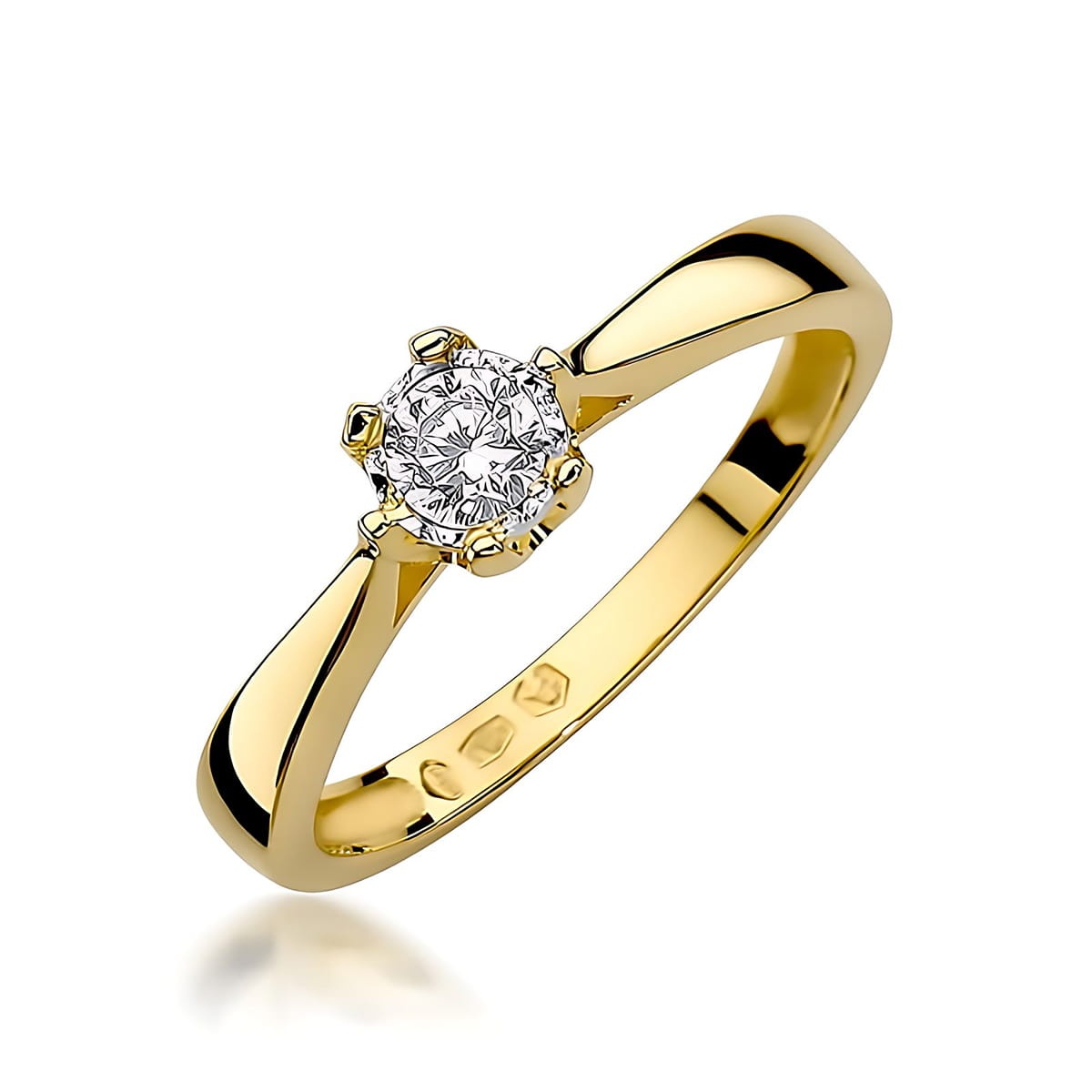 Inel Aur 14K cu Diamant de Laborator 0.20 ct (Varianta: Galben)