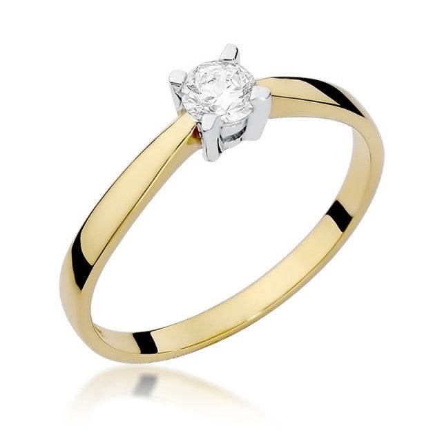 Inel Aur 14K cu Diamant Natural 0.20 ct (Varianta: Galben)