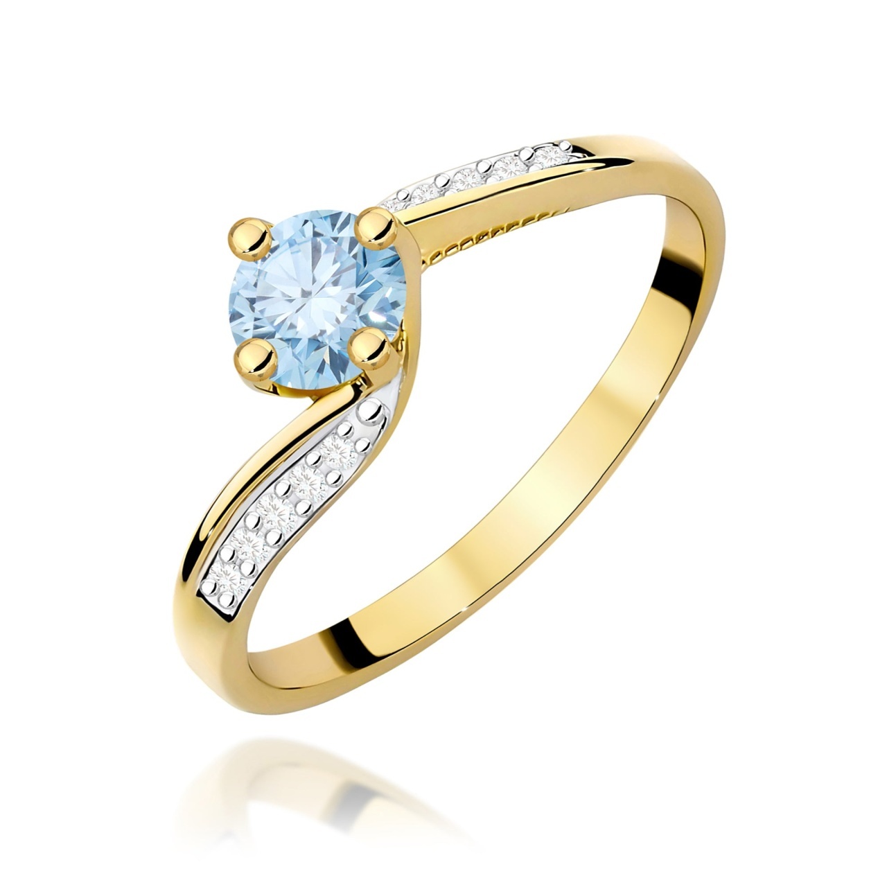 Inel Aur 14K cu Diamante de Laborator 0.55 ct (Varianta: Galben)