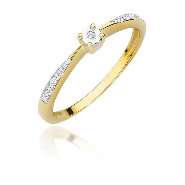 Inel Aur 14K cu Diamante Naturale 0.02 ct (Varianta: Galben)
