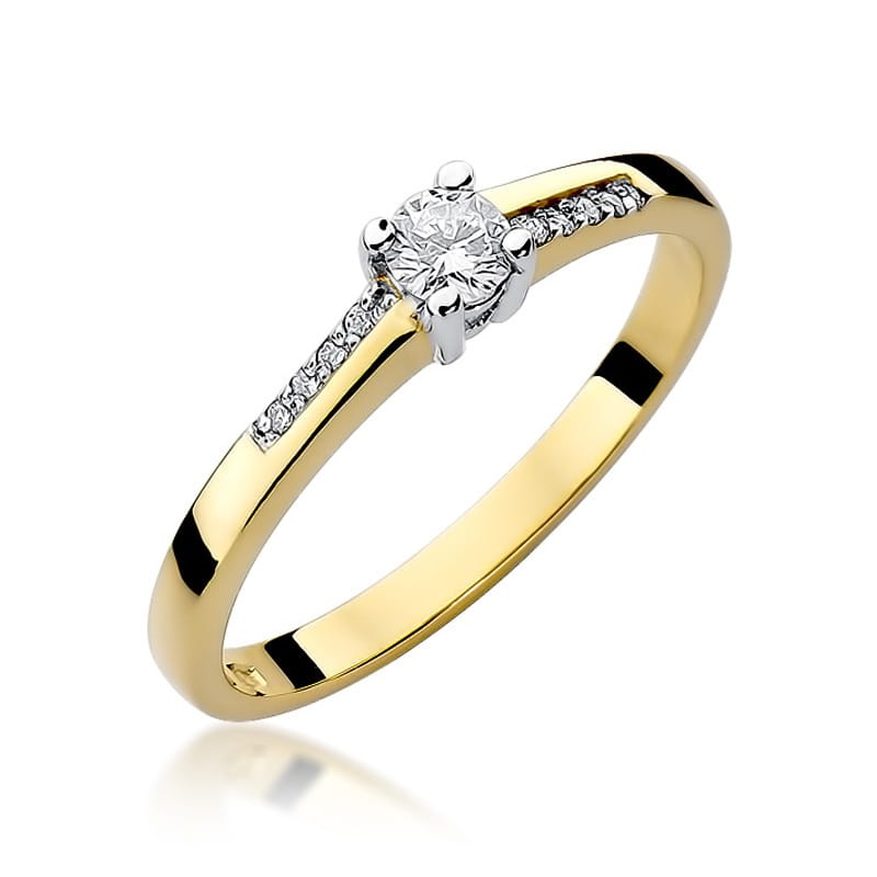 Inel Aur 14K cu Diamante Naturale 0.19 ct (Varianta: Galben)