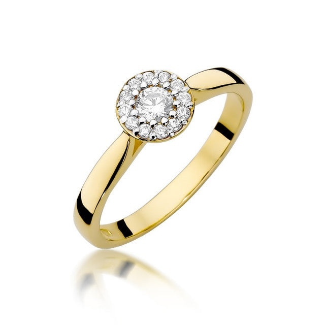 Inel Aur 14K cu Diamante Naturale 0.22 ct (Varianta: Galben)