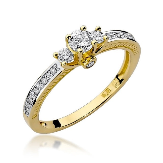 Inel Aur 14K cu Diamante Naturale 0.42 ct (Varianta: Galben)
