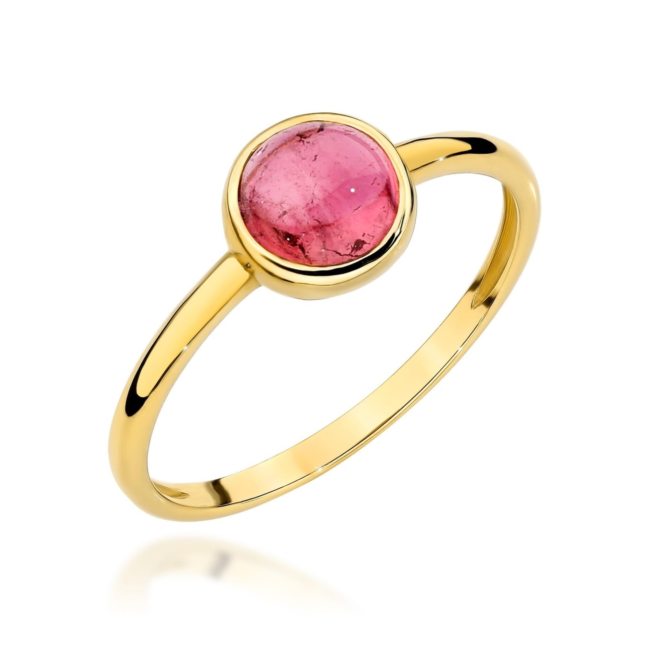 Inel Aur 14K cu Pink Tourmaline 1.00 ct (Varianta: Galben)