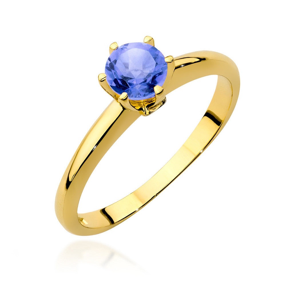 Inel Aur 14K cu Tanzanit 0.50 ct si Diamante Naturale 0.04 ct (Varianta: Roz)
