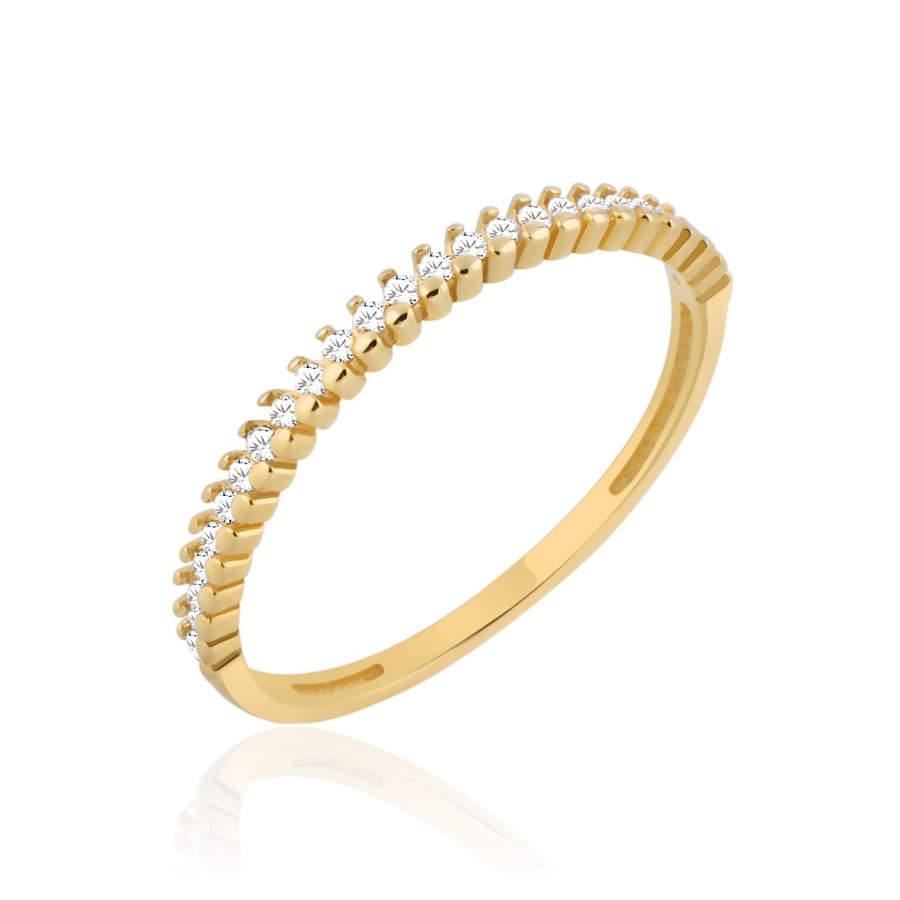 Inel Aur 14k cu Zirconii Albe (Greutate: 1.03, Măsură: 18)
