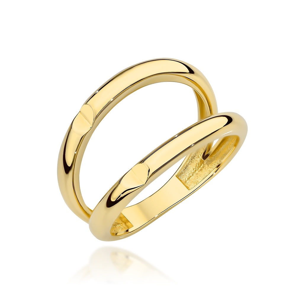 Inel Aur 14K Dublu cu Striatii Decorative (Greutate: 1.94, Măsură: 10)