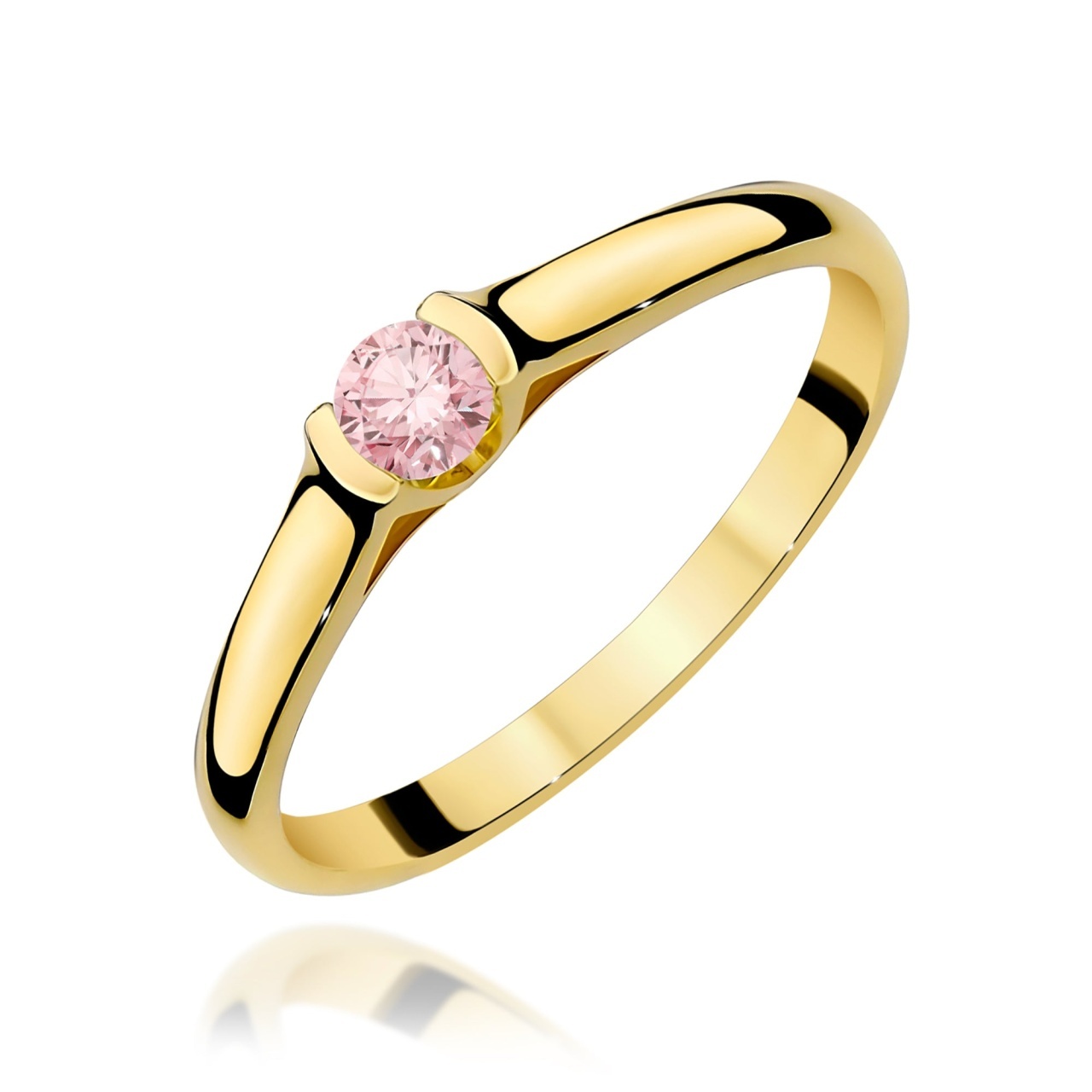Inel Aur 9K cu Diamant de Laborator 0.15 ct (Varianta: Galben)